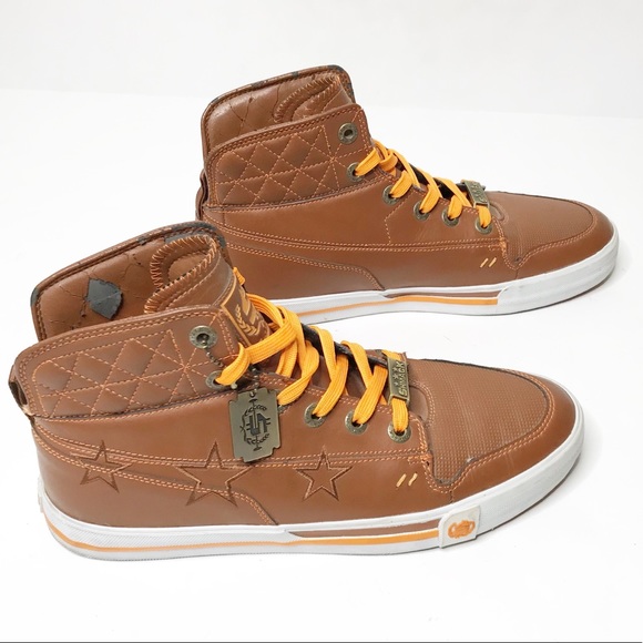 high top faux leather sneakers